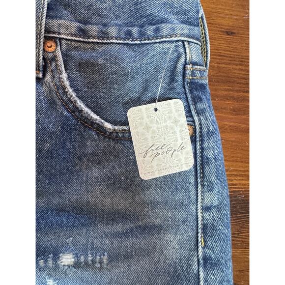 Levi's Free People 501 High-Rise Denim Shorts Athens Blue Size 24 NWT $69 - Picture 11 of 16